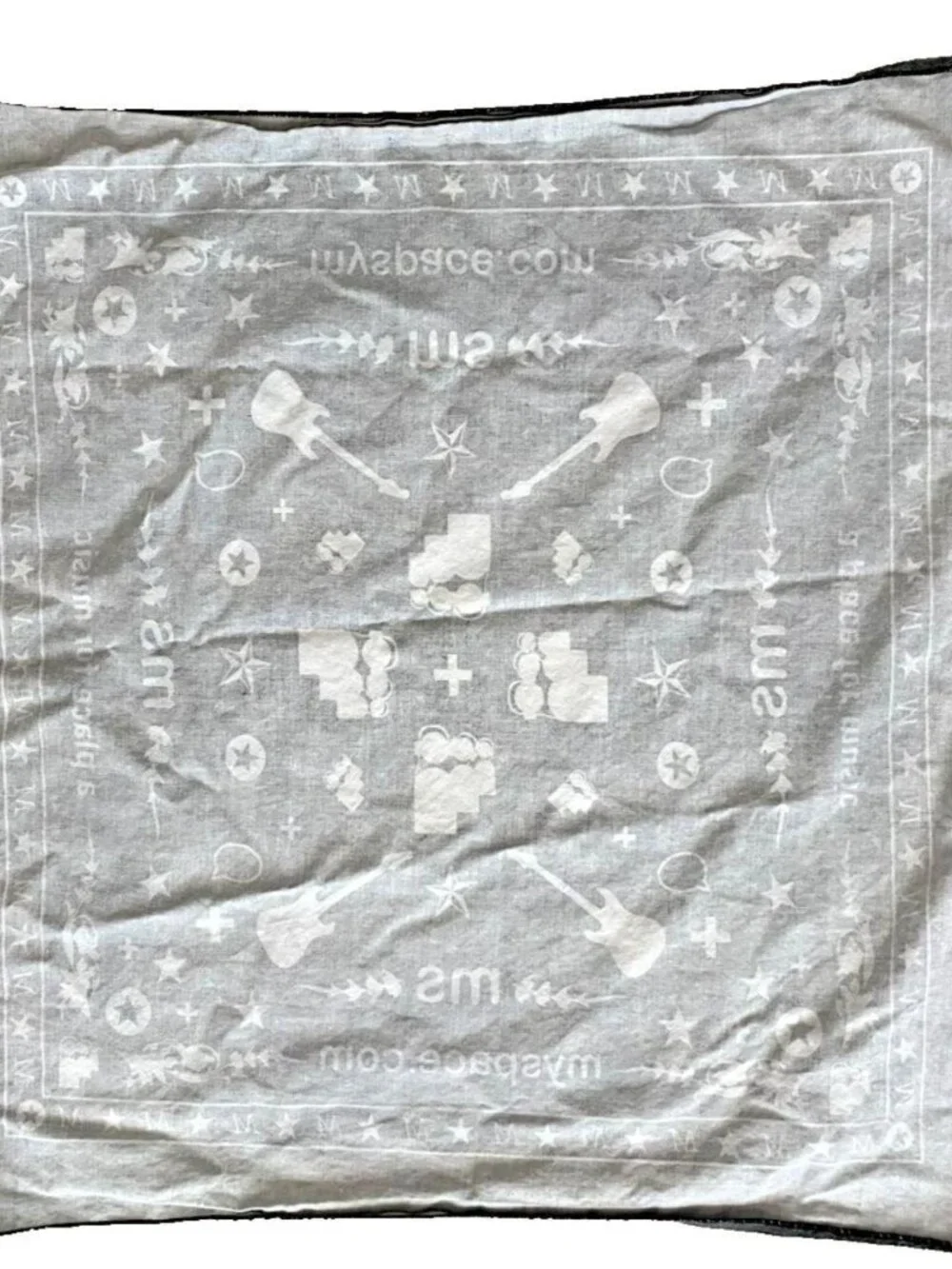 Vintage MySpace Bandana Black Promo Concert Merch Y2K Internet Tom 2000s